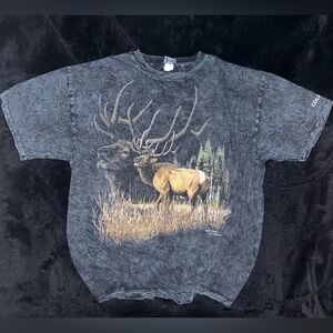 -Vintage Blue Gray Polar Graphic Springs Colorado Deer Wilderness T USA
-Size XL